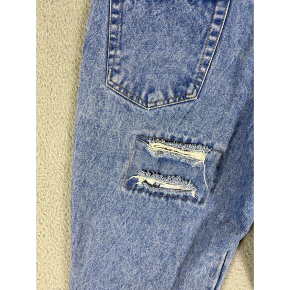 Vtg Traffic Jeans Women’s 11/12 26x28 Blue Lace Trim Fold Over Waist Cuffed - Picture 6 of 10